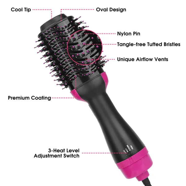 Hot Hair Brush 4 In 1 Hair Dryer Volumizer Brush Dryer Comb
