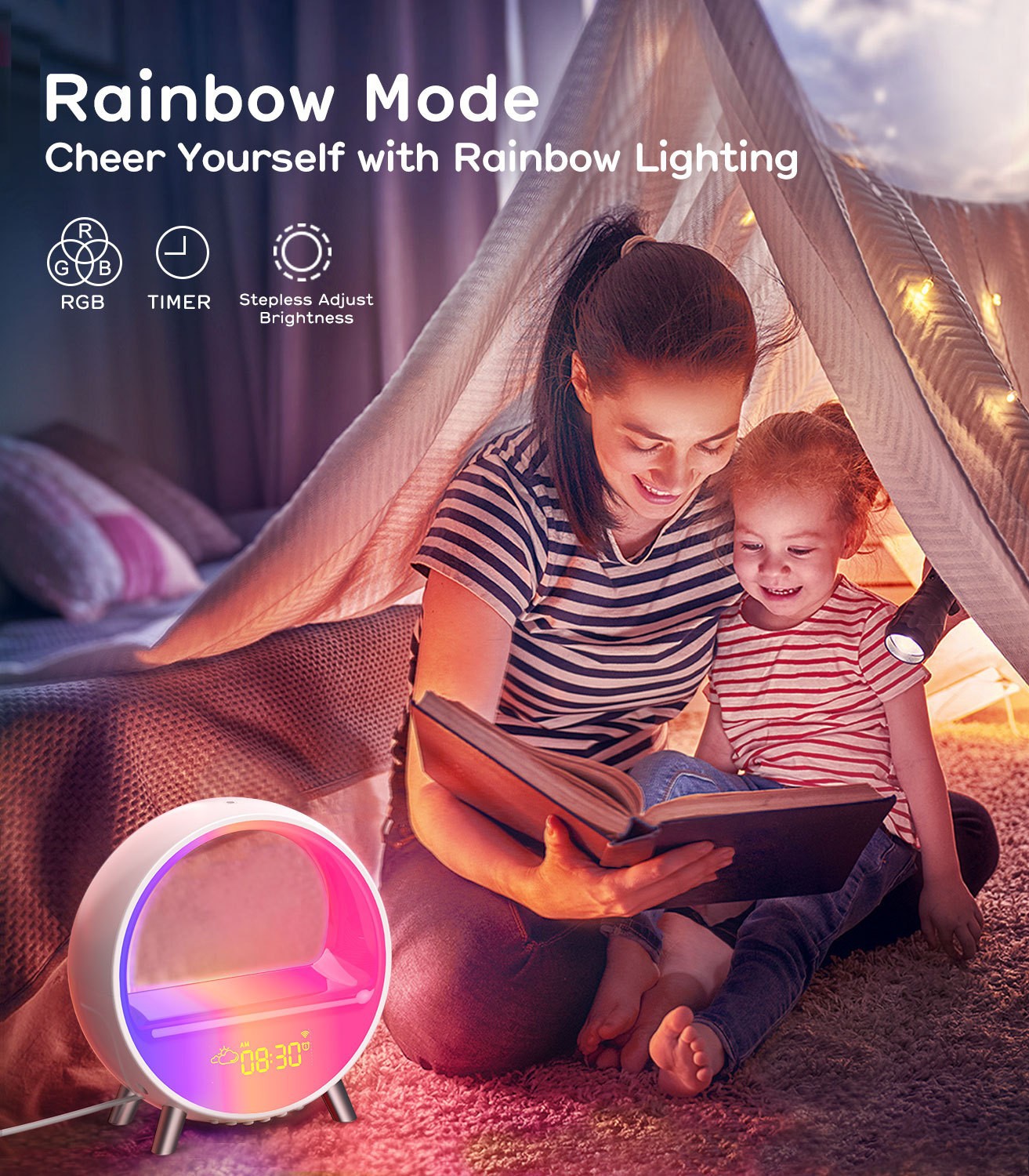 Atmosphere Lamp Bluetooth Speaker Smart Alarm Clock Night Light WiFi Wake Up Light