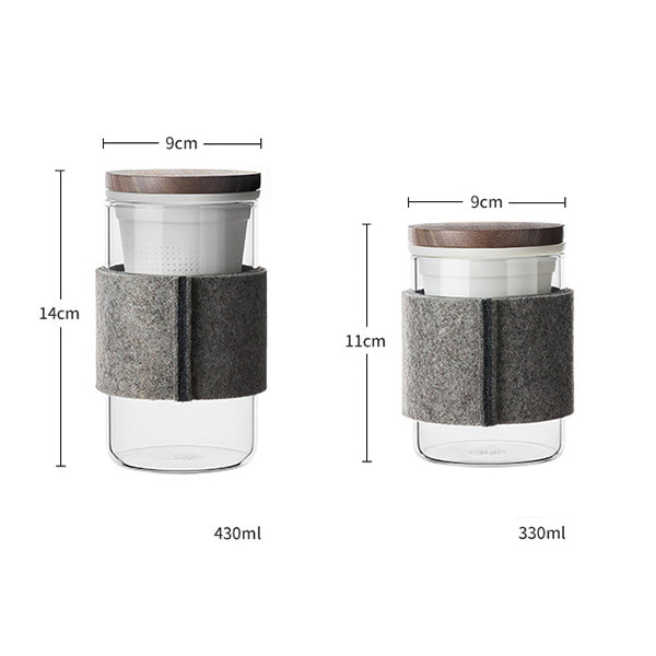 Heat-resistant Borosilicate Glass Tea Cup Office Filter Flower Felt Cup Cover Heat Insulation