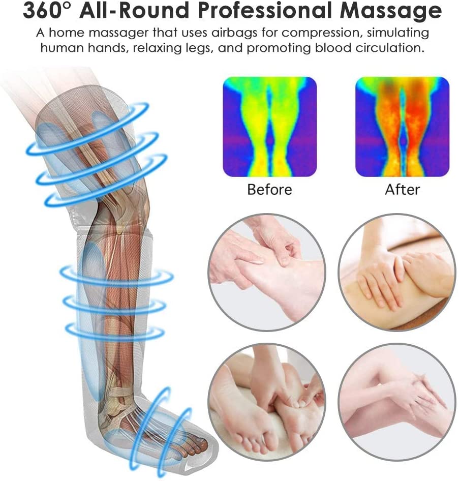 Leg Massager With Heat On Knee Cordless Air Compression