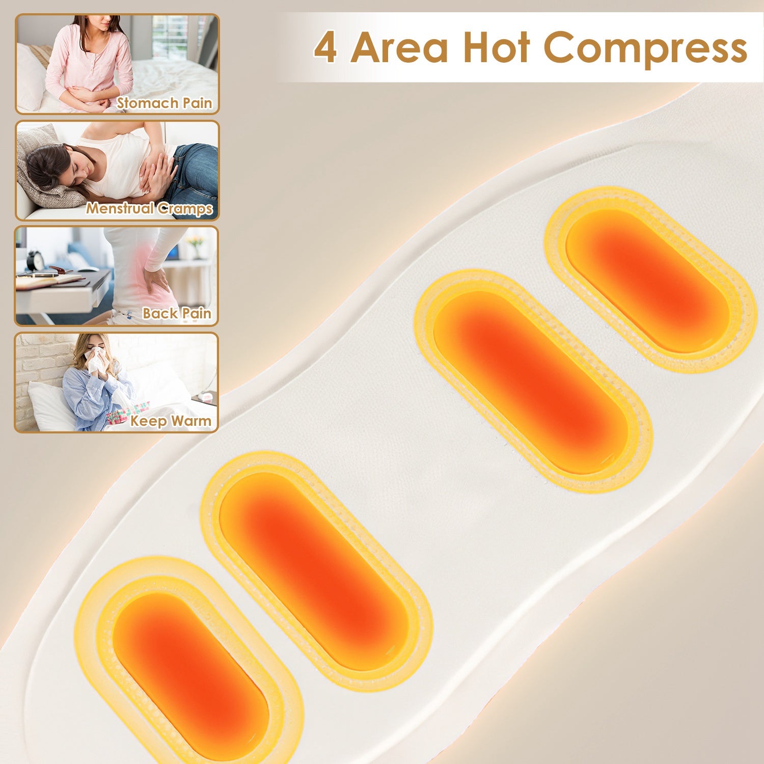 EMS Lower Back Massager Heating Pad Cordless Heating Pad For Back Belly Waist