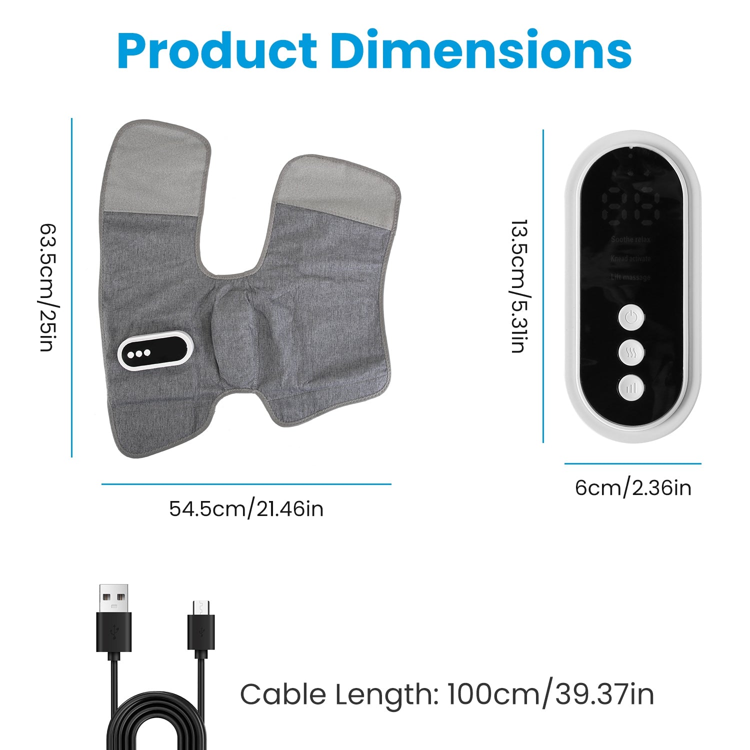 1Pc Cordless Leg Massager Air Compression Massager With Heat Thigh Knee