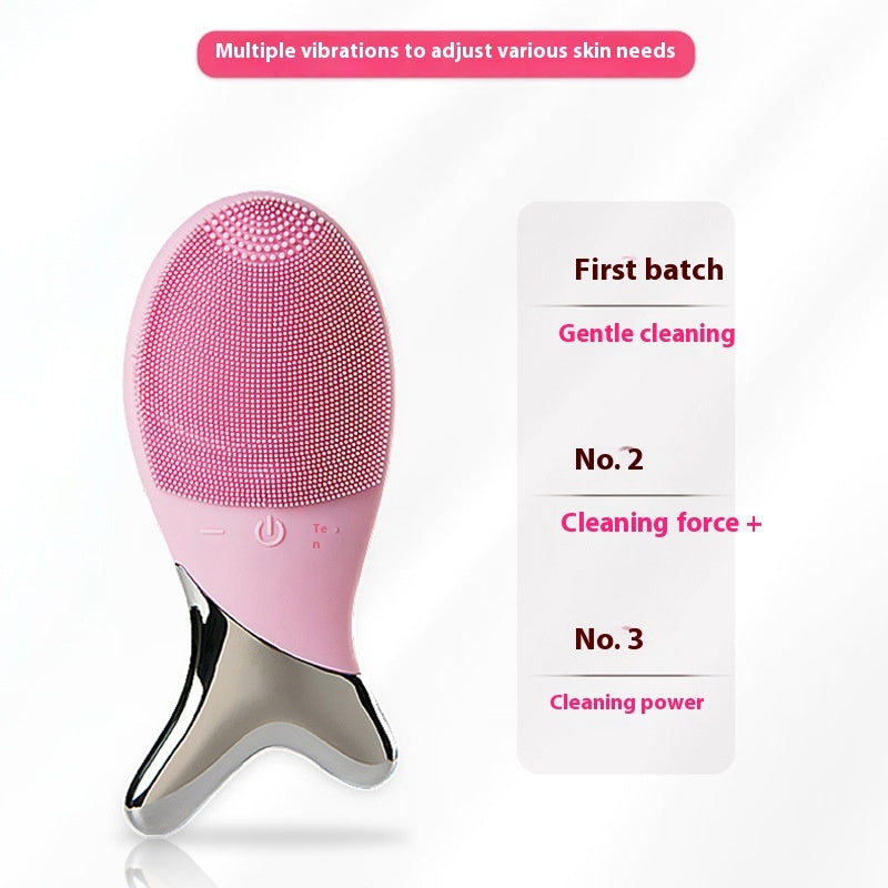 Silicone Gel Cleansing System Electric Facial Nstrument Cleaning Brush Pores Inductive
