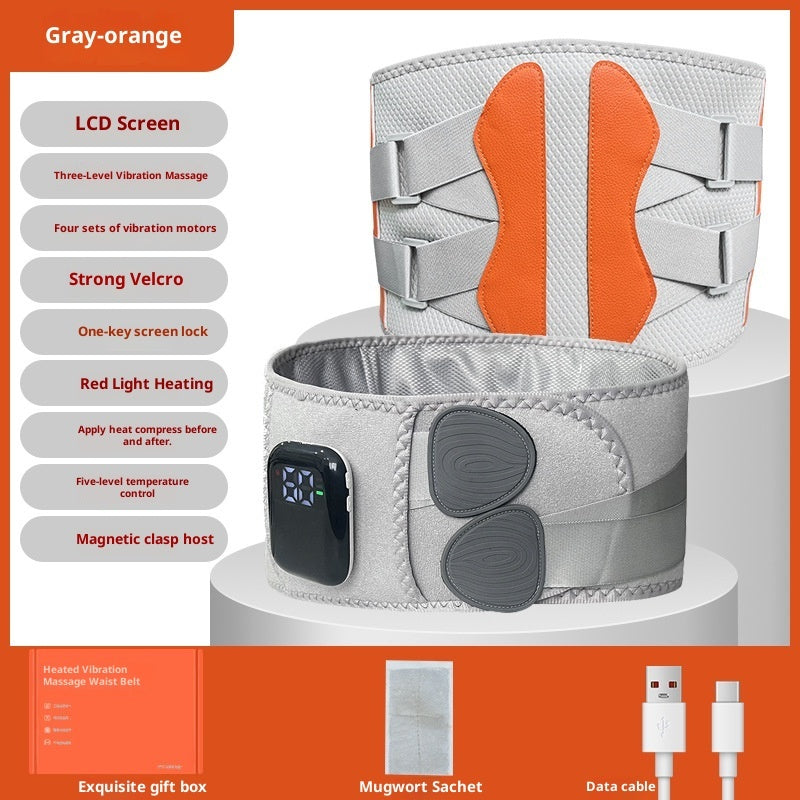 Heating Waist Belt Hot Compress Infrared Warm Waist Massager